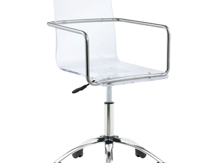 Clear Office Chair With Caster Wheels Futuristic Design, Adjustable Height - Clear