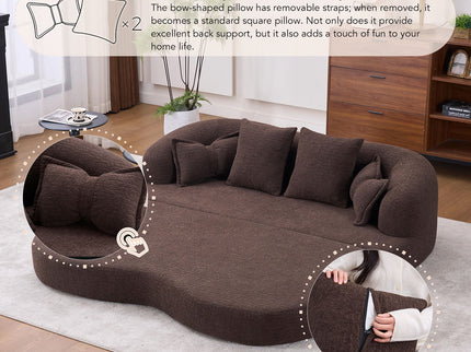 Foldable Sofa Bed, Boneless Couch Convertible Sleeper With 4 Pillows