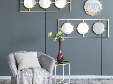 3 Mirror Piece Wall Mirror InRectangular Frame, Home Wall Decor For Bedroom Living Room