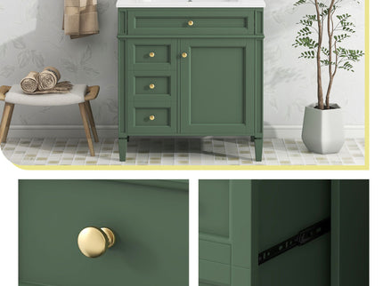 Bathroom Vanity With Top Sink, Storage Cabinet With 2 Drawers, Tip Out Drawer