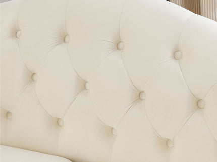 2 Seater Chesterfield Sofa With Rolled Arms And Nailhead Trim For Living Room
