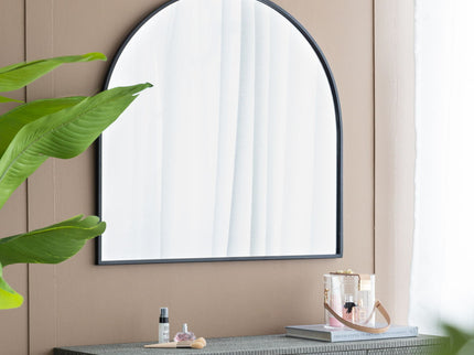 Arched Mirror With Metal Frame, Wall Mirror For Living Room Bedroom Entryway