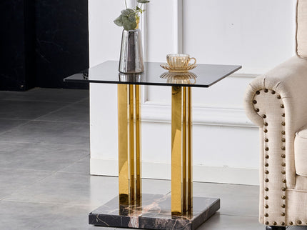 Side Table - Gray / Gold