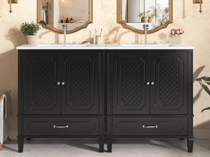Bathroom Vanity With Sink, Soft Closing Door, Multi Functional Storage
