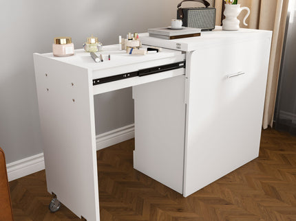 Folding Desk With Mirror And Storage Stol For Bedroom