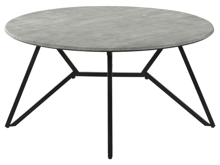 Travis - Round Top Coffee Table With Hairpin Legs - Gray / Black