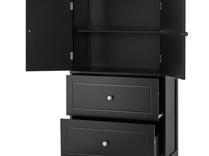 Bathroom Storage Cabinet With 2 Doors And Drawers, Adjustable Shelf
