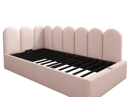 Upholstered Daybed With Metal Slatted Base