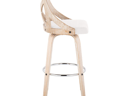 Charlotte - Farmhouse Fixed Height Bar Stool With Swivel And Round Footrest (Set of 2)