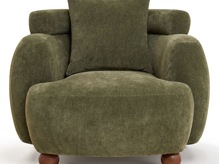 Clubchair, Bucket Chair, Decorative Sofa With Pillow, For Living Roon - Olive Green