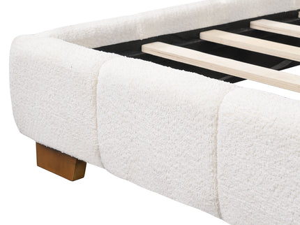 Modern Upholstered Platform Bed Frame With Built-In Reading Lights