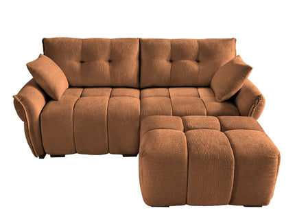 Sofa Set With Ottoman And Pillows, Textured, High Resilience Cushions