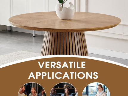Round Dining Table For Dining Room - Natural Wood