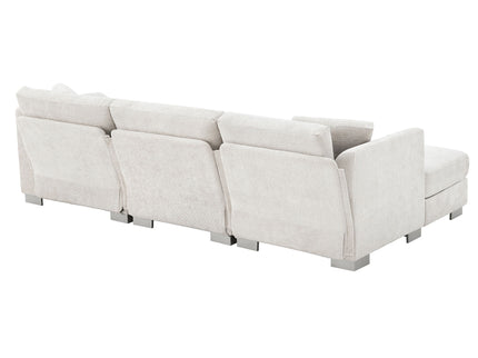 Modern Cloud Sectional Sofa L Shaped Luxury Couch Set With 2 Free Pillows 4 Seat With Oversized Chaise
