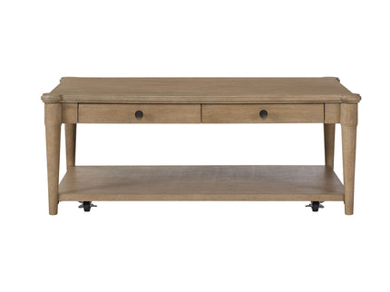 Cocktail Table With Two Storage Drawers And Casters