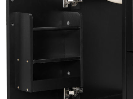 Bathroom Vanity With Sink, Soft-Close Doors, Double-Layer Shelf And 3 Drawers