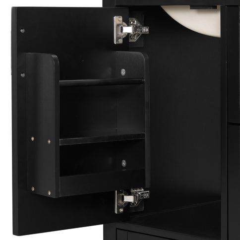 Bathroom Vanity With Sink, Soft-Close Doors, Double-Layer Shelf And 3 Drawers