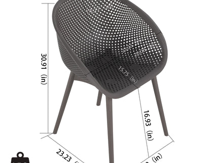 2 Piece Durable Single Chair With Hollow Out Design