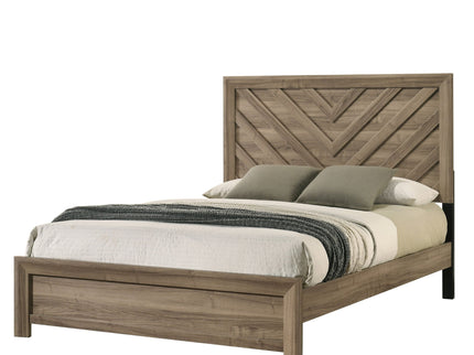 Modern Chevron Patterned Headboard Bed