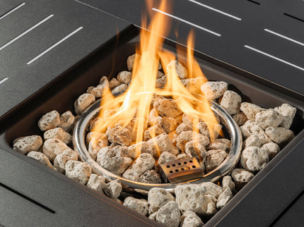 Propane Gas Fire Pit Table, 50000 Btu, Rectangular For Outside - Black