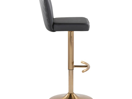 Henry - Contemporary Adjustable Barstool With Swivel With Rounded T Footrest (Set of 2)