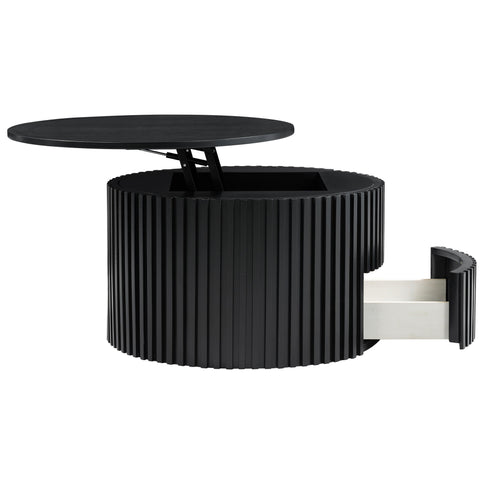 Round Lift Top Coffee Table With Hidden Storage For Living Room