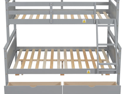 Bunk Bed With Ladder And Safety Guardrail