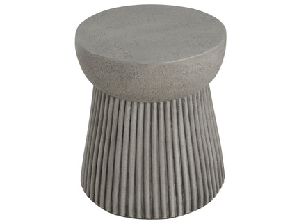 Modern Outdoor Lightweight Concrete Side Table With Hourglass Design - Light Gray