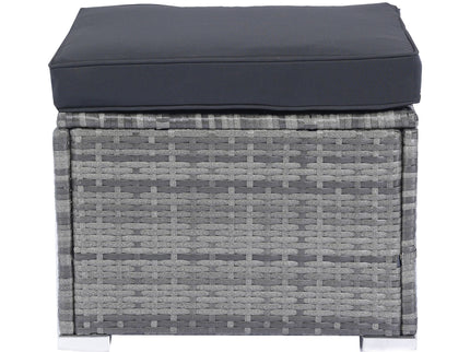 8 Piece Patio Sectional Wicker Rattan Outdoor Furniture Sof Set With One Storage Box Under Seat And Cushion Box - Gray / Black