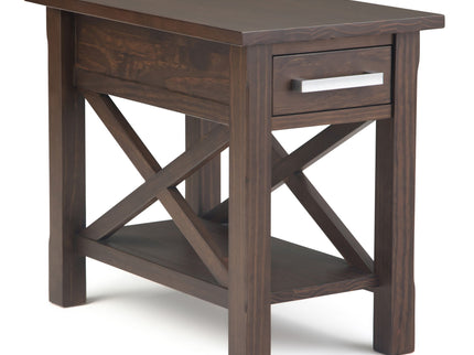 Kitchener - Narrow Side Table - Warm Walnut Brown