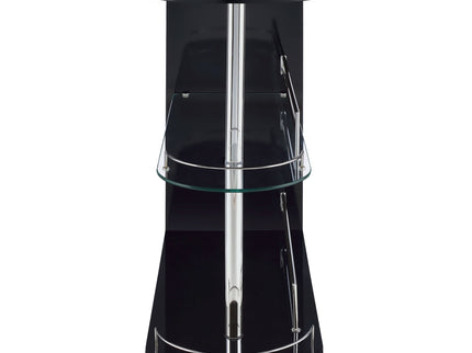 Karinna - 2 Tier Home Bar Table With Shelf - Silver