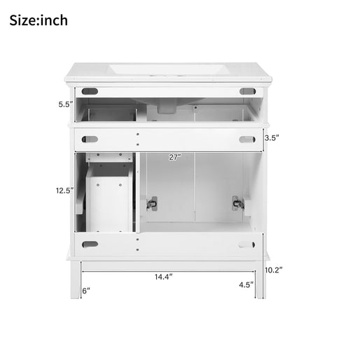 Modern Bathroom Vanity With Sink, Storage Cabinet, Soft Close Doors, Deep & Standard Drawers