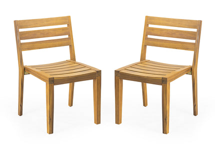 Outdoor Dining Side Chair (Set of 2) - Teak Finish