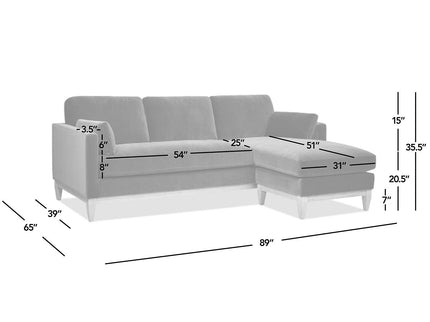 Knox - Modern Farmhouse Reversible Chaise Sectional Sofa