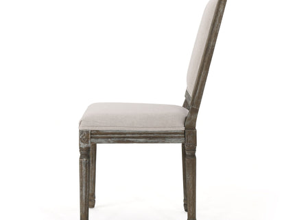 Traditional Style Dining Chair Set With Fabric Upholstery