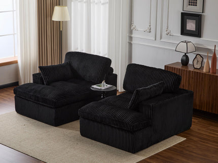 Double Chaise Lounge Chair, Oversized Upholstered Sleeper Cloud Couch