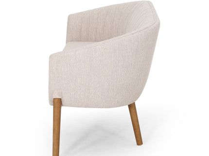 Mid Century Modern Loveseat With Channel Stitched Backrest