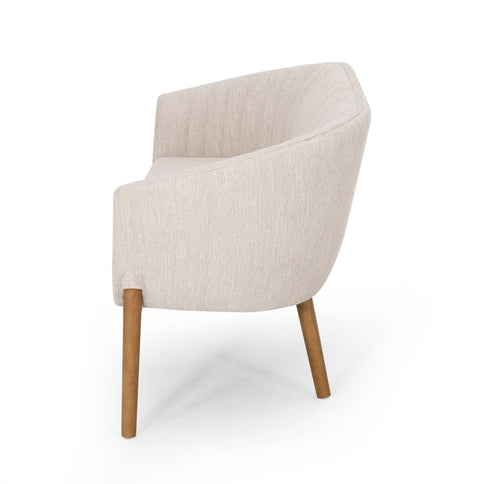 Mid Century Modern Loveseat With Channel Stitched Backrest