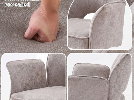 Dining Chair With Soft Cushion And 360° Rotation, Comfortable Armrest For Kitchen (Set of 2) - Gray