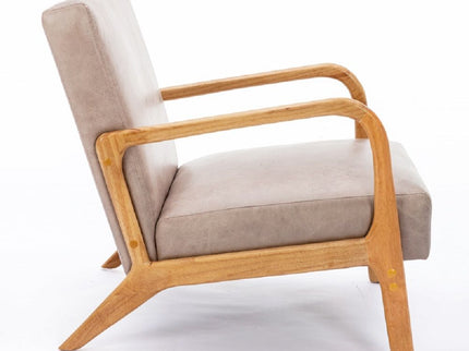 Classic Mid-Century Modern Accent Chairs, Open Framed Armchair With Cushioning