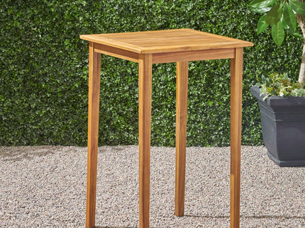 Outdoor Minimalist Acacia Wood Square Bar Table