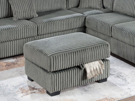 3 Piece Sectional Sofa With Reversible Chaise And USB Storage Ottoman
