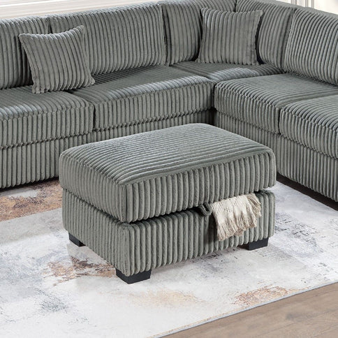 3 Piece Sectional Sofa With Reversible Chaise And USB Storage Ottoman