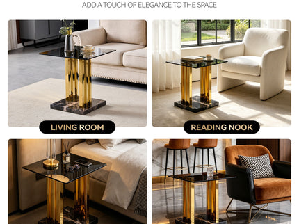 Side Table - Gray / Gold