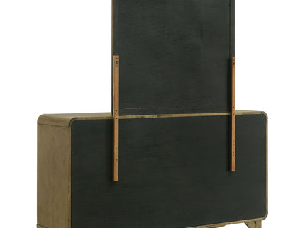 Bernardo - 6 Drawer Dresser And Mirror With Rounded Corners - Nutmeg Brown