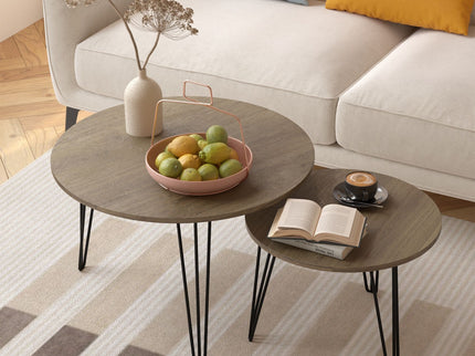 Round Nesting Coffee Table For Living Room (Set of 2)