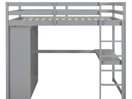 Loft Bed With Built In Wardrobe, Shelves And Drawers