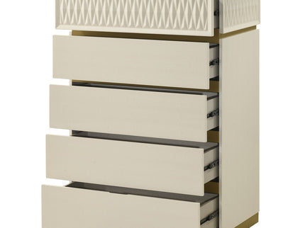 Stanley - 5 Drawer Chest With Crocodile Texture - Gray
