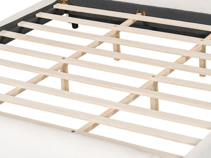 Luxury Upholstered Bed Frame With Curved Headboard & Footboard