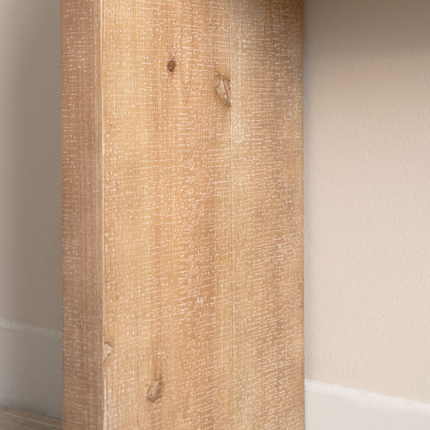 Slim Console Table, Narrow Entryway Table With Bead Detail - Light Natural / Natural